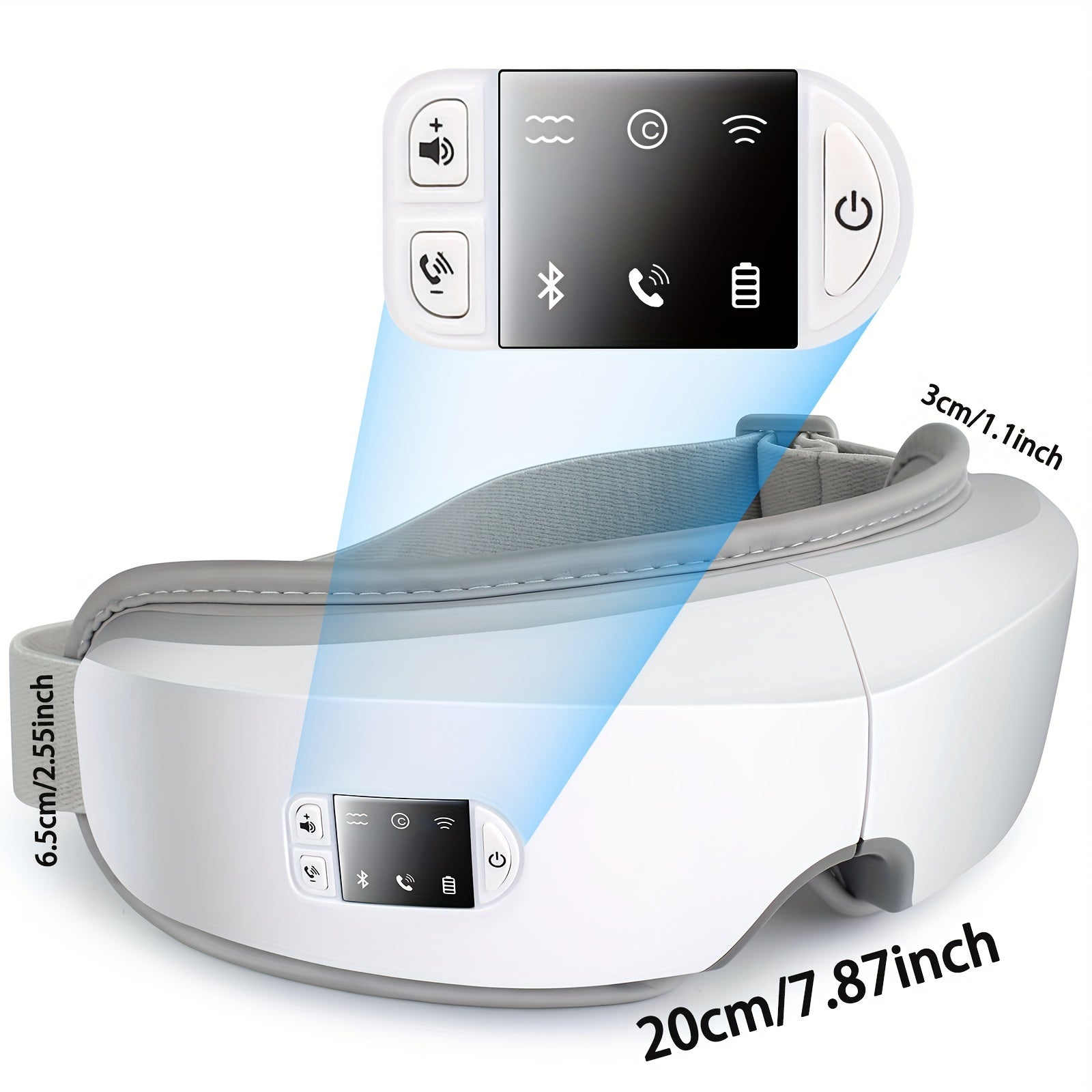 Rechargeable 4D Eye Massager with Heat Vibration Music Formaldehyde-Free Spa Device
