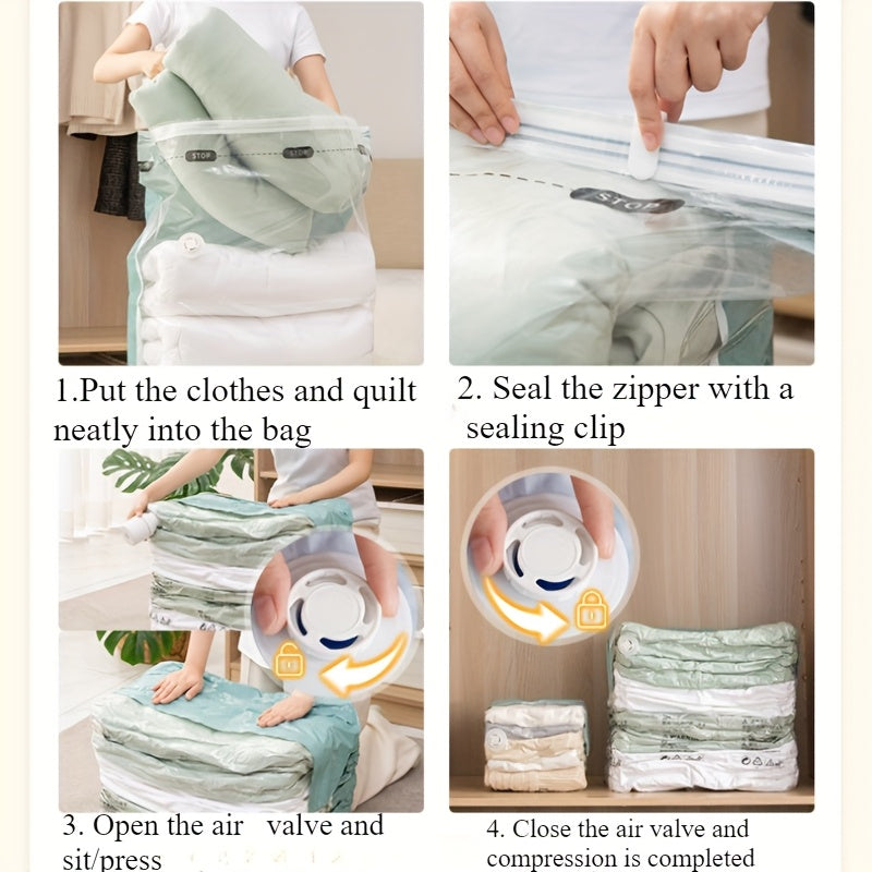 1 dona Katta Hajmli Vakuum Siqish Saqlash Sumkasi, Mustahkam Rang, PA Material, Nilon, Zamonaviy, Umumiy O'lcham, Sayohat Uchun Qulay, To'liq Suv O'tkazmaydigan, Hasharot va Changga Qarshi, Nasos Talab Qilmaydi