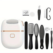 Rechargeable Electric Foot Grinder Set with 3 Grinding Heads for Exfoliation