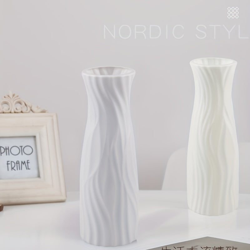 Ceramic Look Plastic Vase for Home and Office Decor