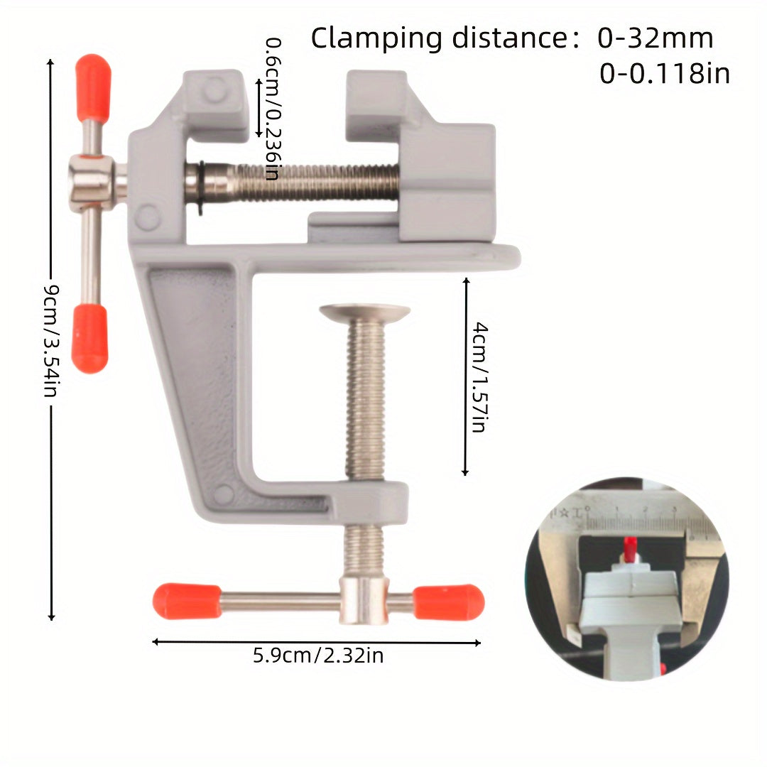 Prensa de banco mini de aluminio de 30mm, pinza portátil para joyeros, para trabajos en madera, manualidades y pasatiempos