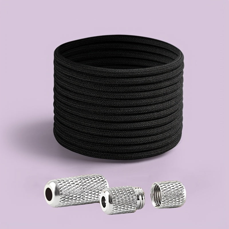 Unisex Elastic No-Tie Shoelaces Round Tapered Durable Acetate Cord