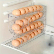 Automatic Egg Dispenser with 30 Egg Capacity, Stackable Plastic Organizer