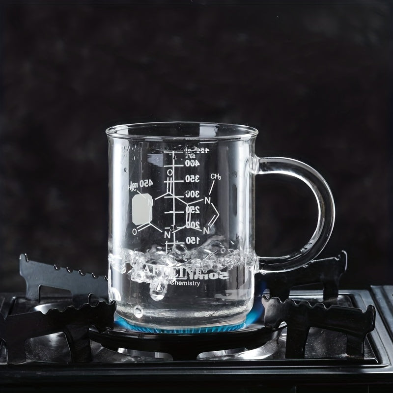 Heat Resistant Glass Coffee Mug 15.22oz with Measurement Marks for Summer Drinks