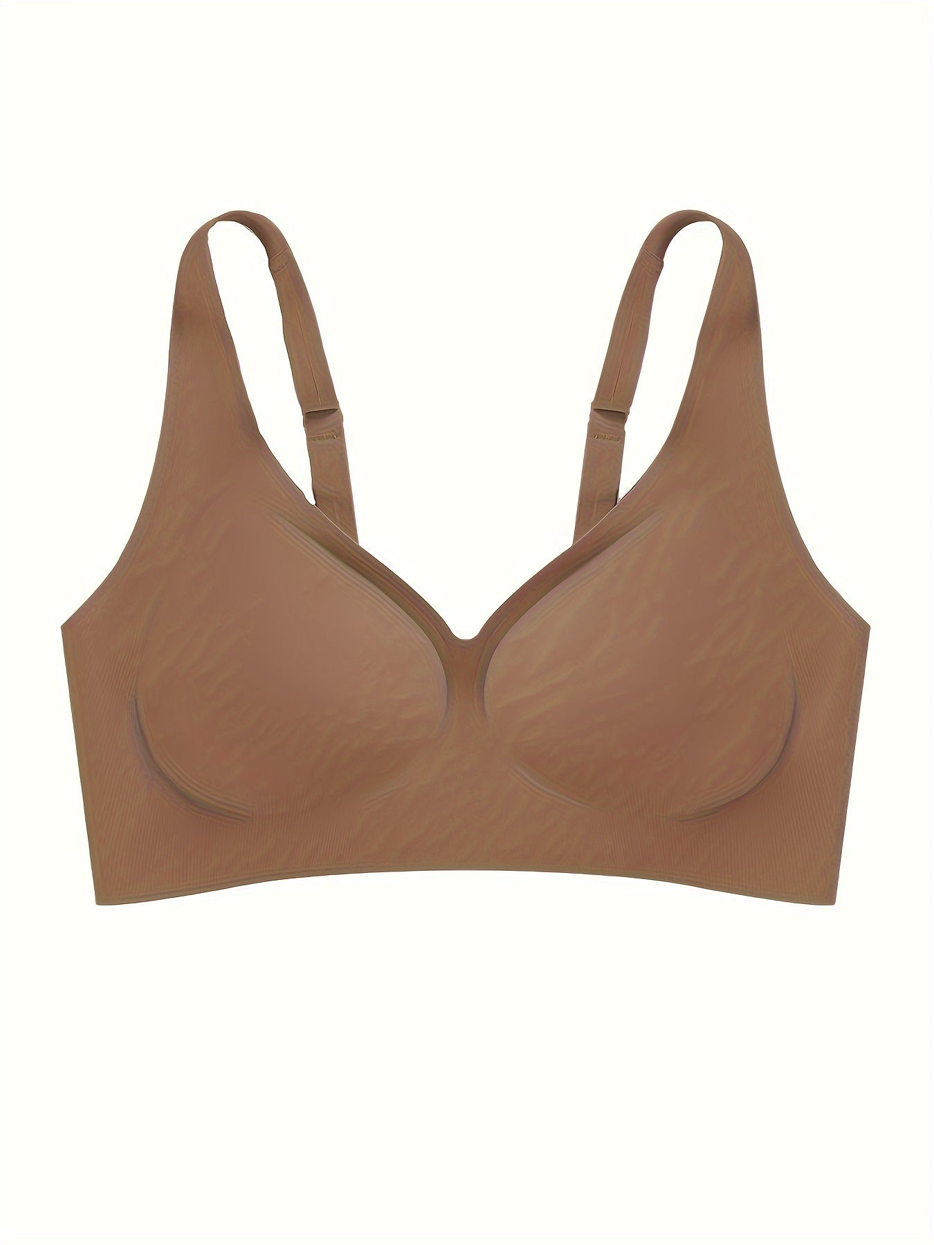 Бюстгальтер без проводов с V-образным вырезом, съемной подкладкой и охлаждающей, быстро сохнущей, дышащей тканью.