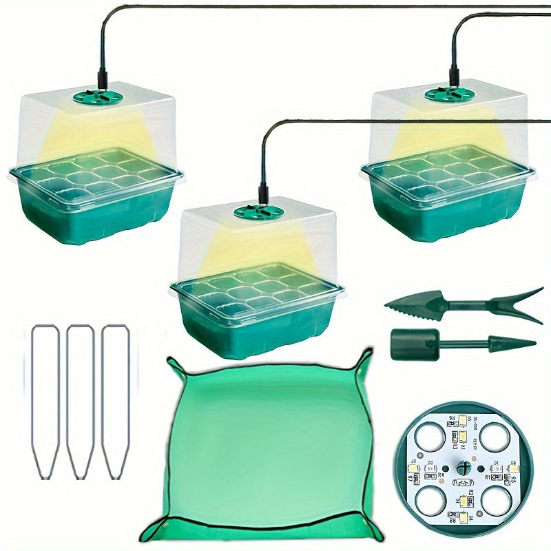 Kit de propagación de plántulas con luz de crecimiento de 8 núcleos y control de iluminación de 24 horas
