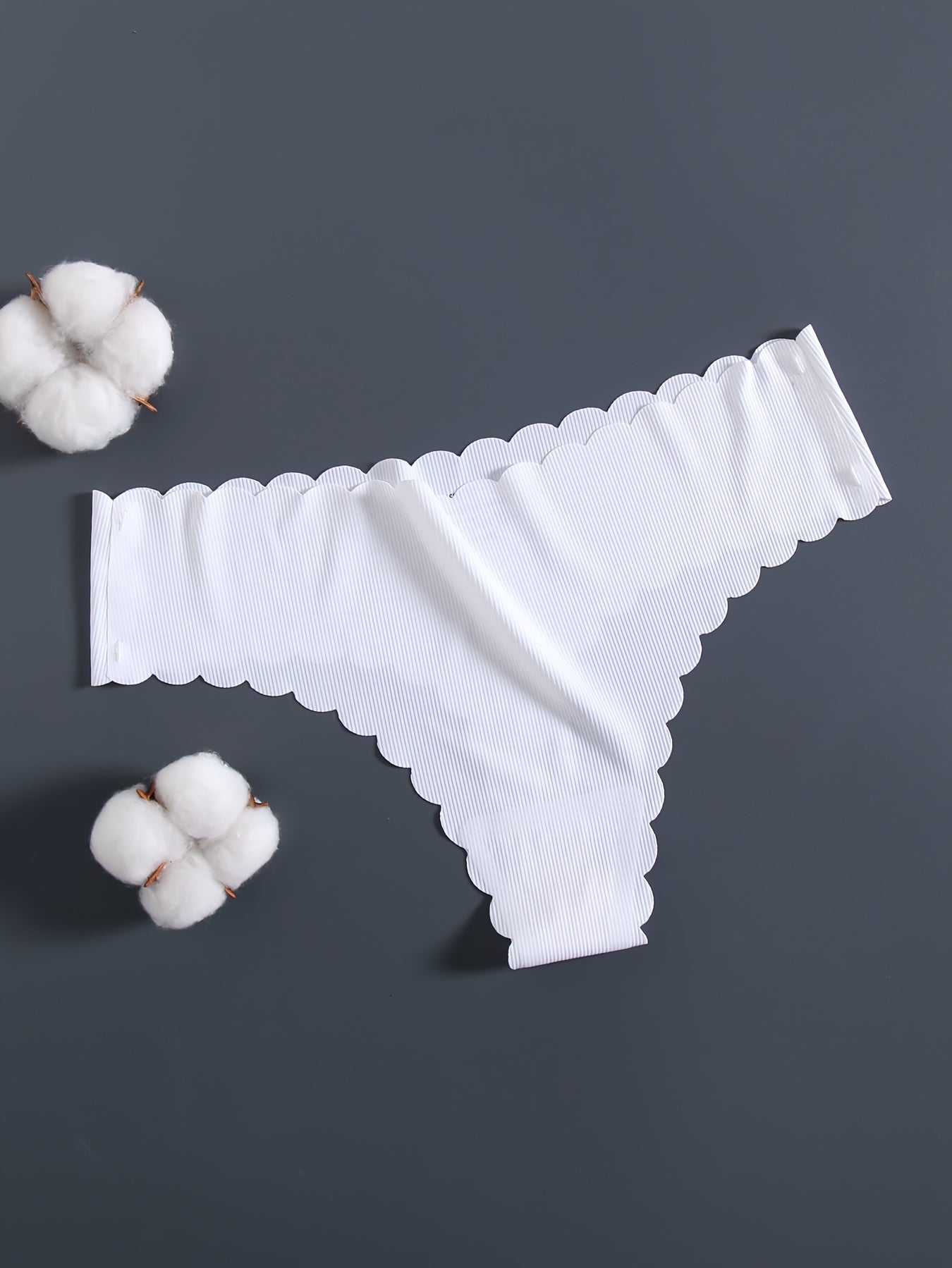 Women's Seamless Solid Thongs with Soft Scallop Trim Pack of 5