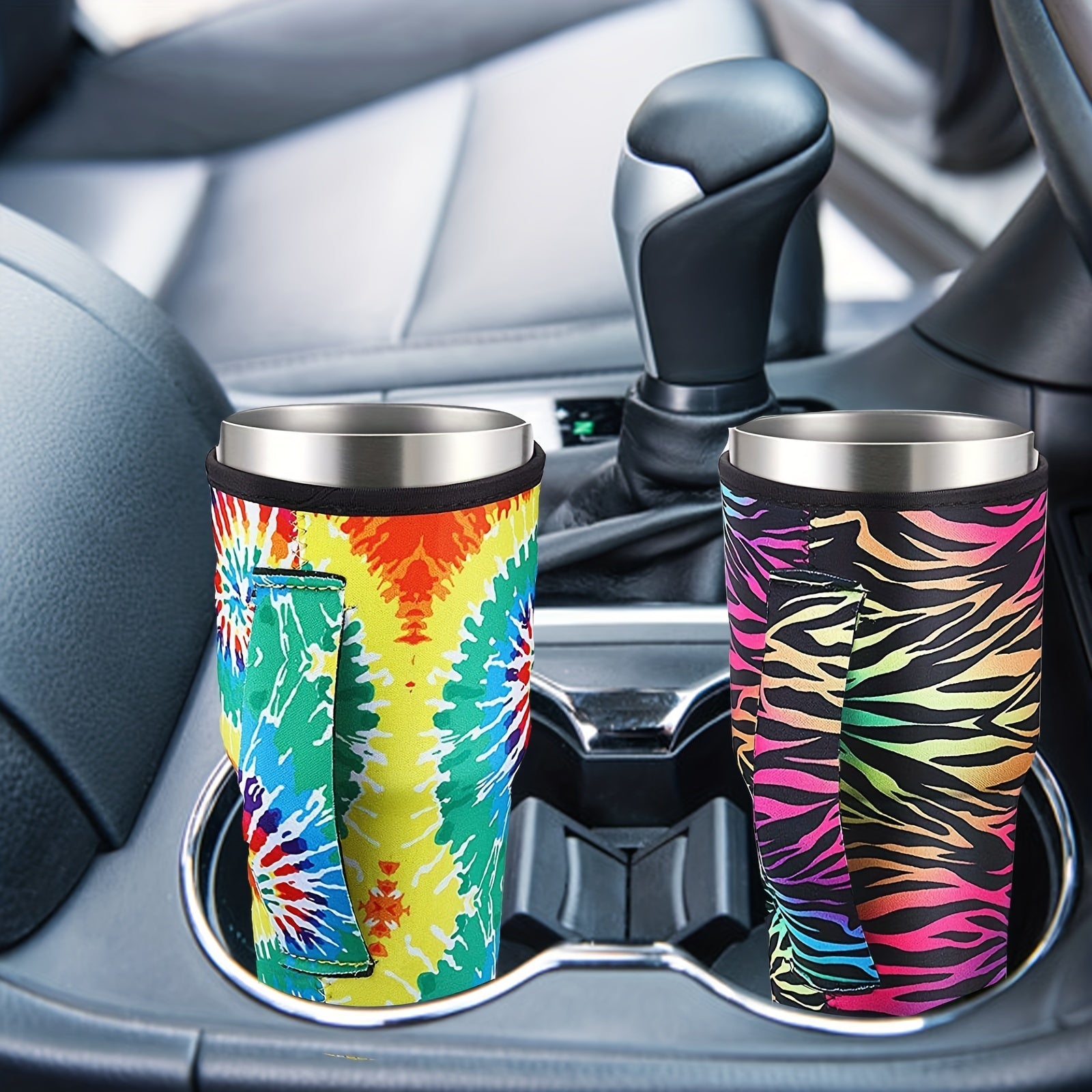 Reusable Neoprene Coffee Sleeve for Cold Beverages Leopard Print Insulated Cup Holder