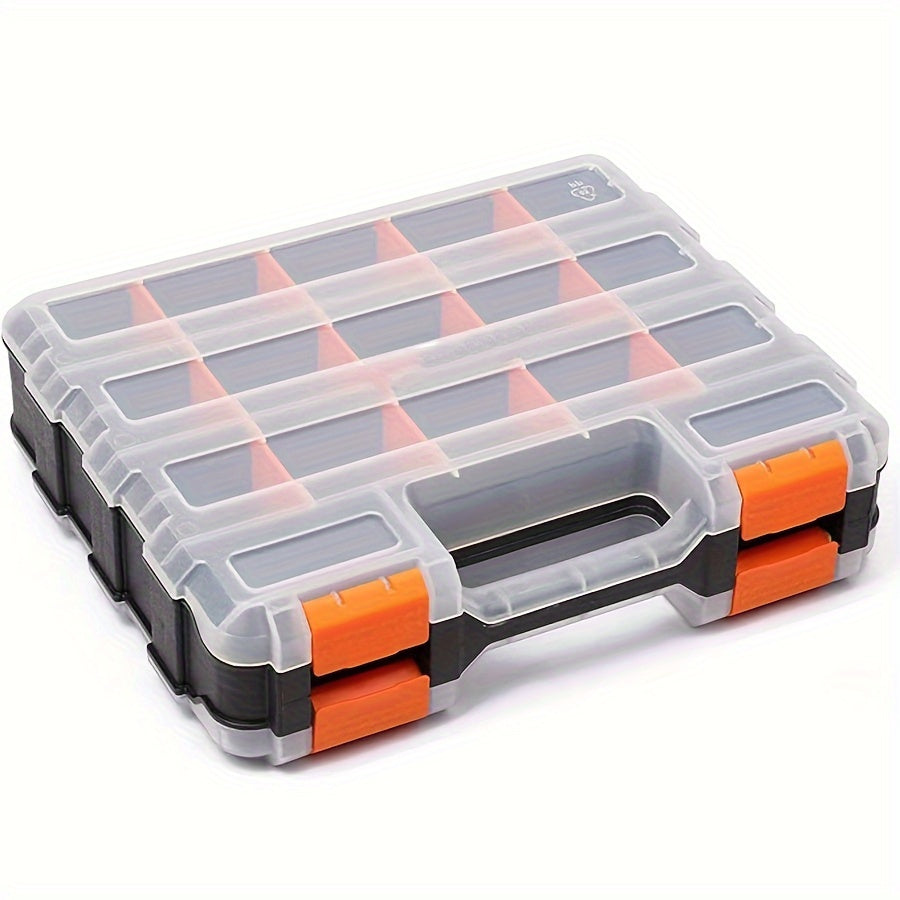 Small Parts Organizer with 34 Compartments Removable Dividers Waterproof Hardware Storage