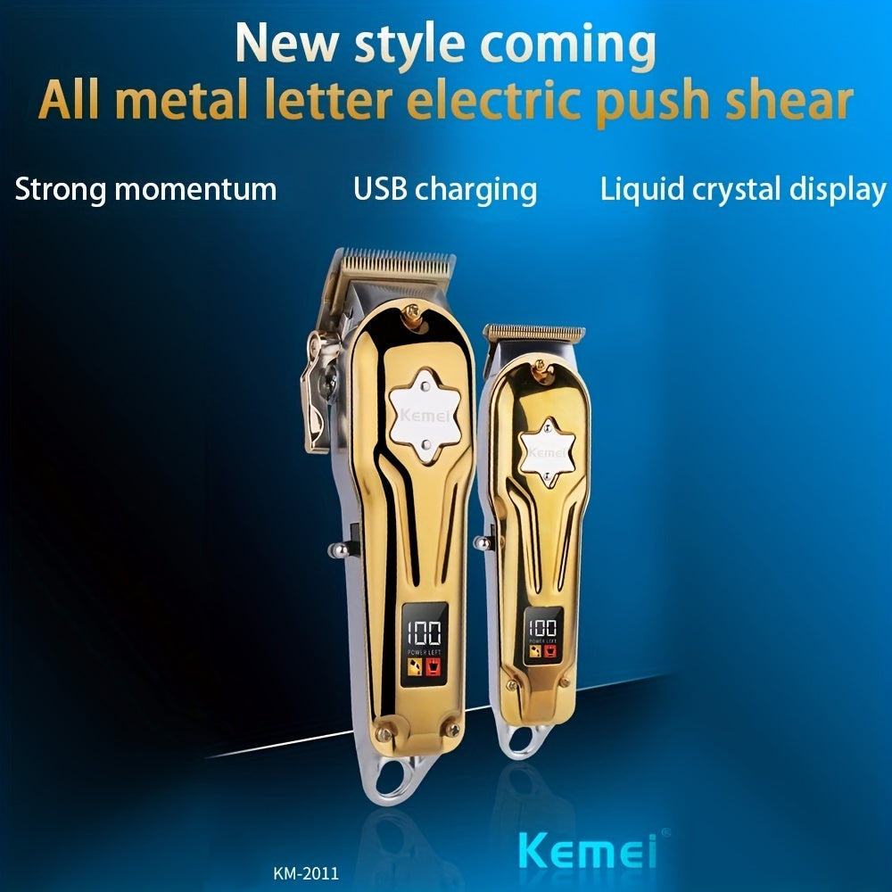 Professional Hair Clippers KM-2011 Series USB Rechargeable Lithium Battery Metal Body Accessories