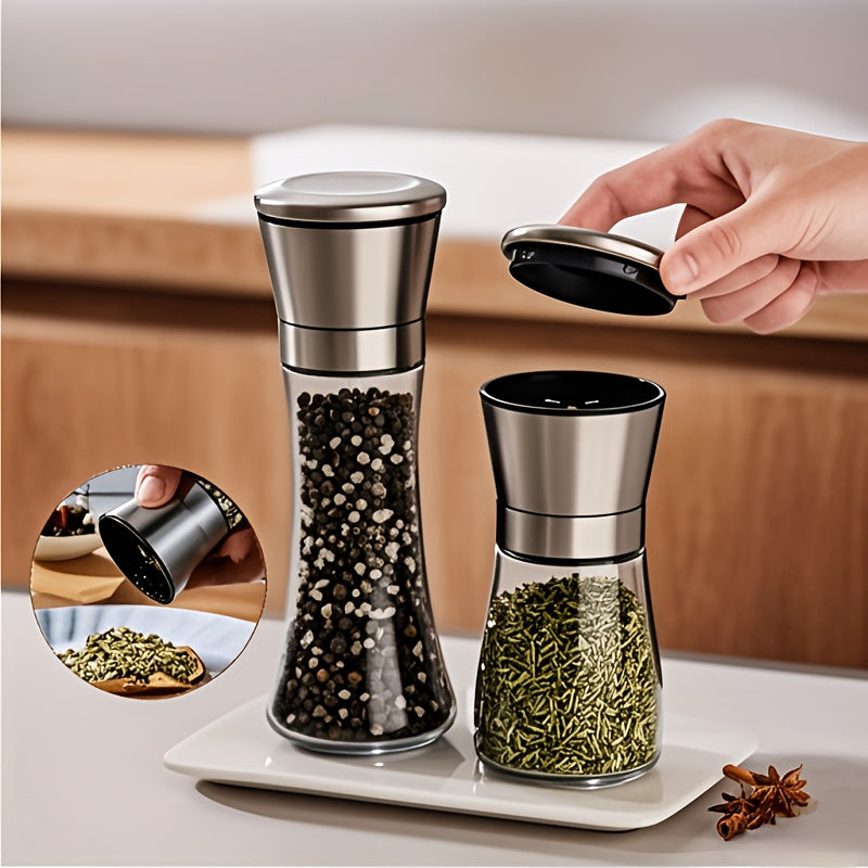 Ceramic Spice Grinder Portable Salt and Pepper Mill with Stainless Steel Grinder