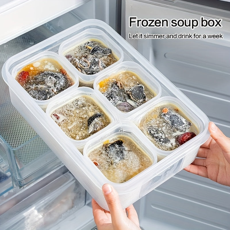7pcs Freezer Storage Boxes with Small Grids Food Sealed Fresh-Keeping