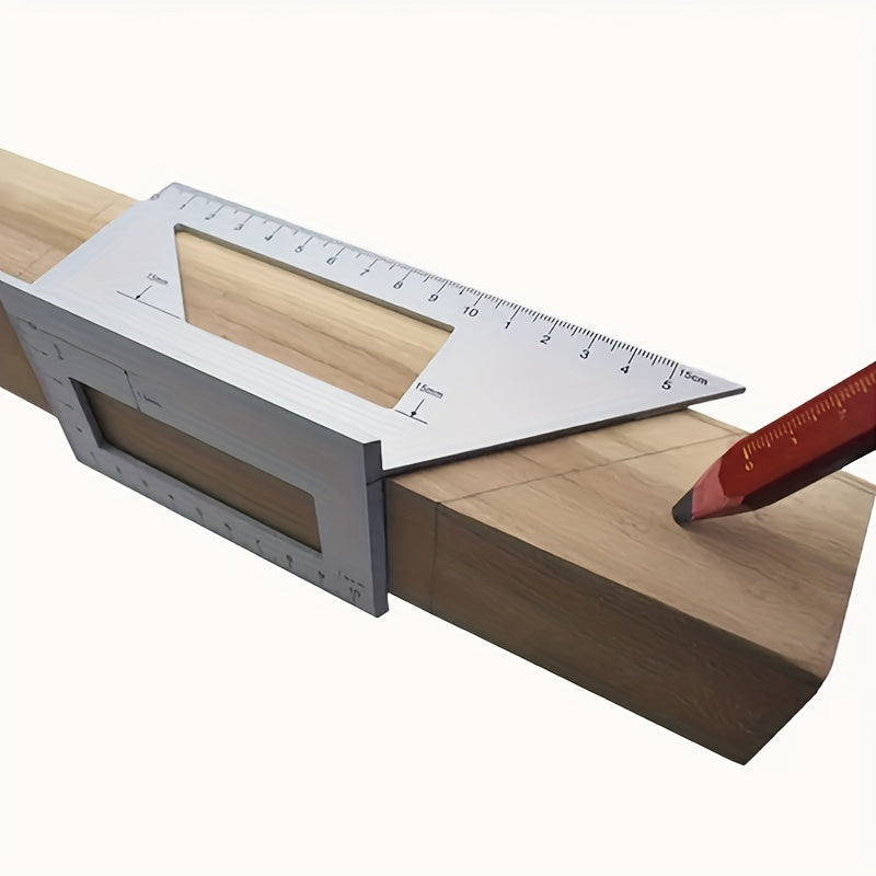 Aluminum Square Ruler for Woodworking 45°/90° Multi-Angle Measuring Tool