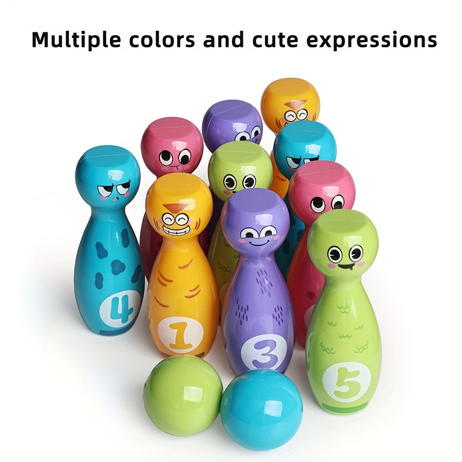 Toy Bowling Set for Kids 3+ with 10 Pins and 2 Balls Indoor Outdoor Play