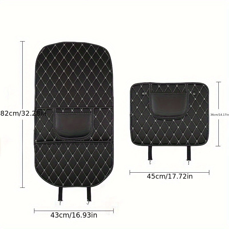 Car Seat Protector with Kick Mat and Storage Bag Child Safety Cushion Scratch-Resistant Back Seat Cover
