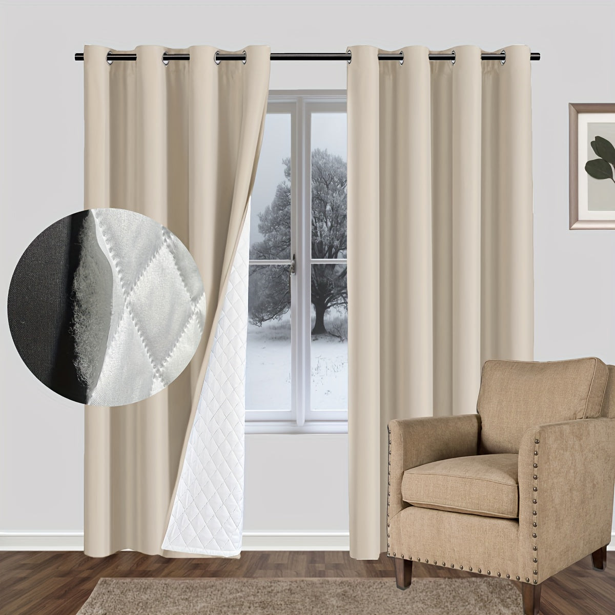 Thickened Soundproof Windproof Curtain Panels for Modern Home Door or Room Divider
