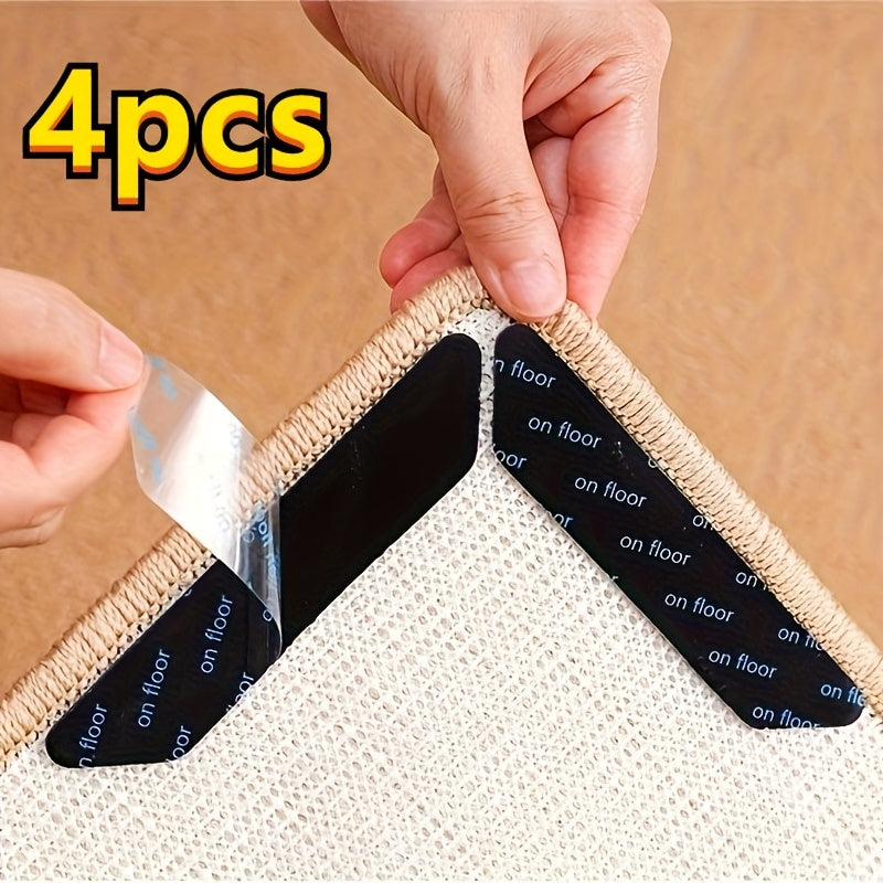 Non-Slip Washable Carpet Mat Set 4 Pieces for Hardwood Floors