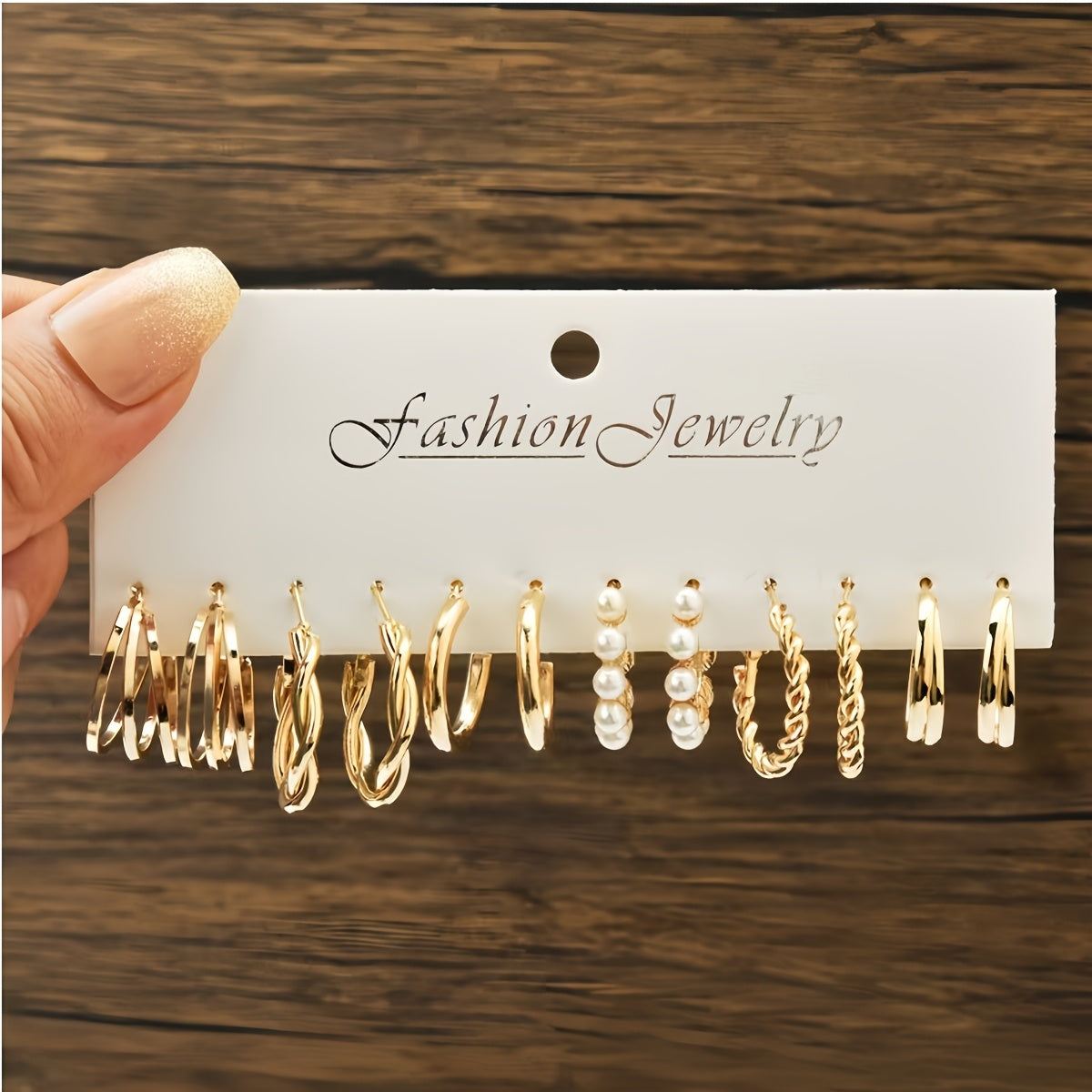 Geometric Earrings with Peach Heart and Twisted Design Imitation Pearl for Daily Wear and Parties