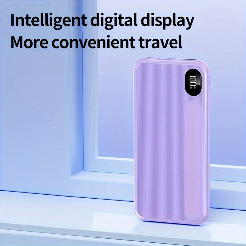 Banco de energía de 10000mAh con carga rápida de 22.5W, doble salida USB, pantalla LED, compacto y portátil para emergencias al aire libre