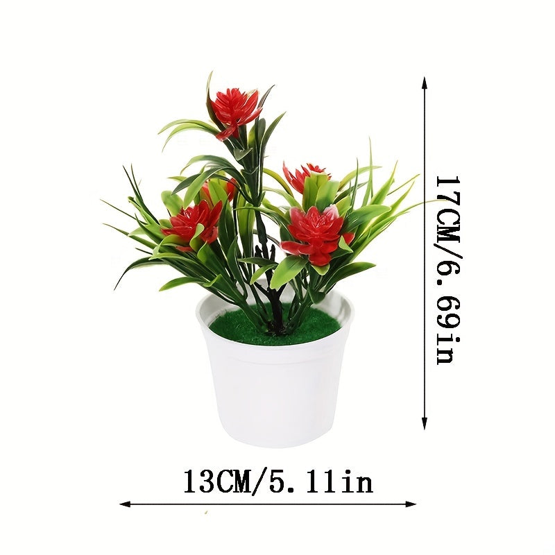 Artificial Lotus Flower Plant with Green Leaves for Home or Hotel Decoration