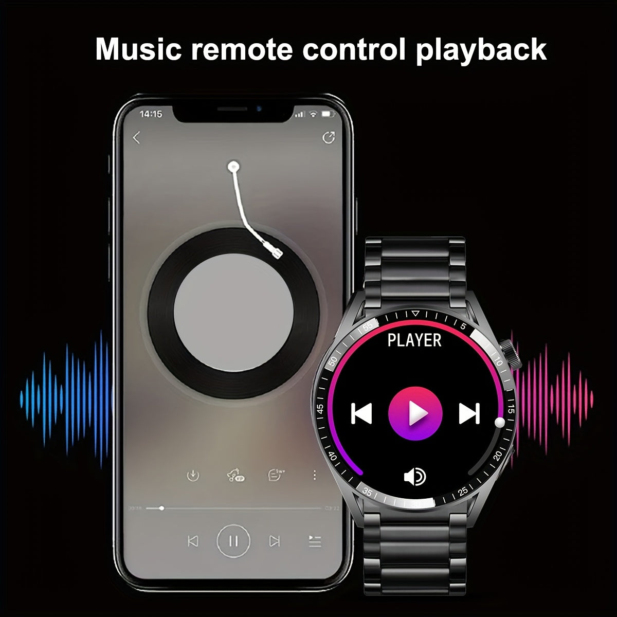 Мужские умные часы с TFT-дисплеем, стальной ремешок, беспроводная связь 5.3, оповещения о звонках и сообщениях, спортивный трекер