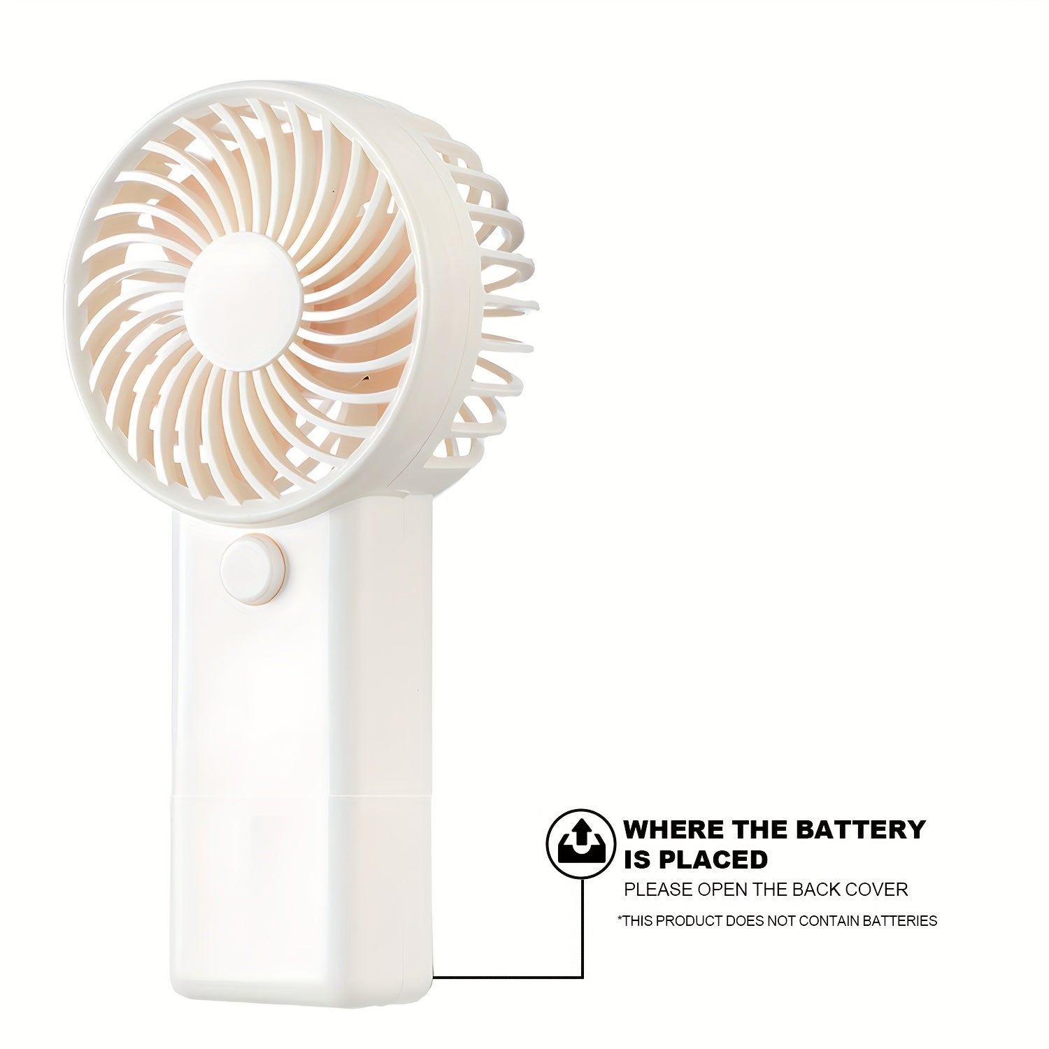 Portable Handheld Fan Battery Powered with Lanyard for Office Outdoor Travel Camping