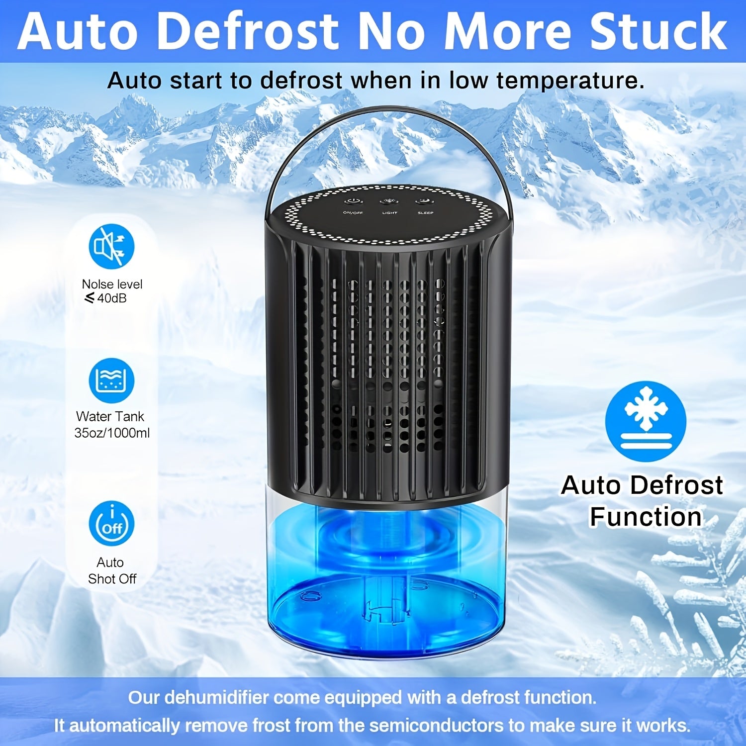 Kichik uy uchun namlikni olib tashlovchi qurilma, yotoq xonasi va shkaf uchun, jim, kompakt, namlikni yutuvchi