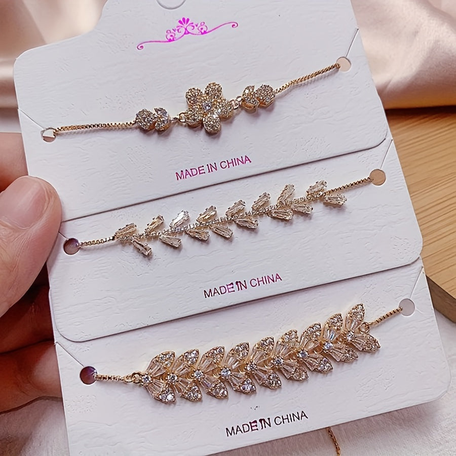 Set of 10 Assorted Copper Bangles with Heart Theme Cubic Zirconia Jewelry for Women