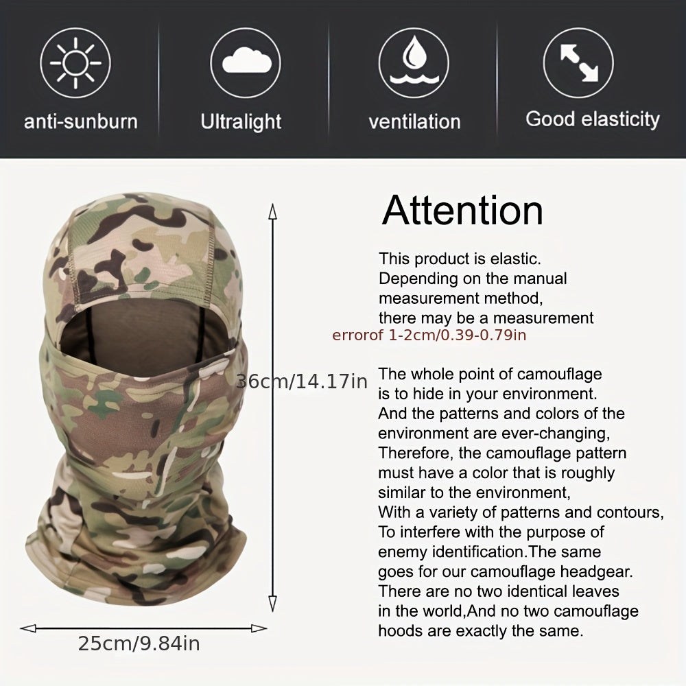 Adjustable Windproof UV Protection Hood with Balaclava Face Mask for Outdoor Use