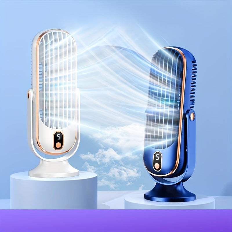 Mini Portable Tower Fan with 5 Speed Settings Rechargeable USB Wireless Indoor Outdoor