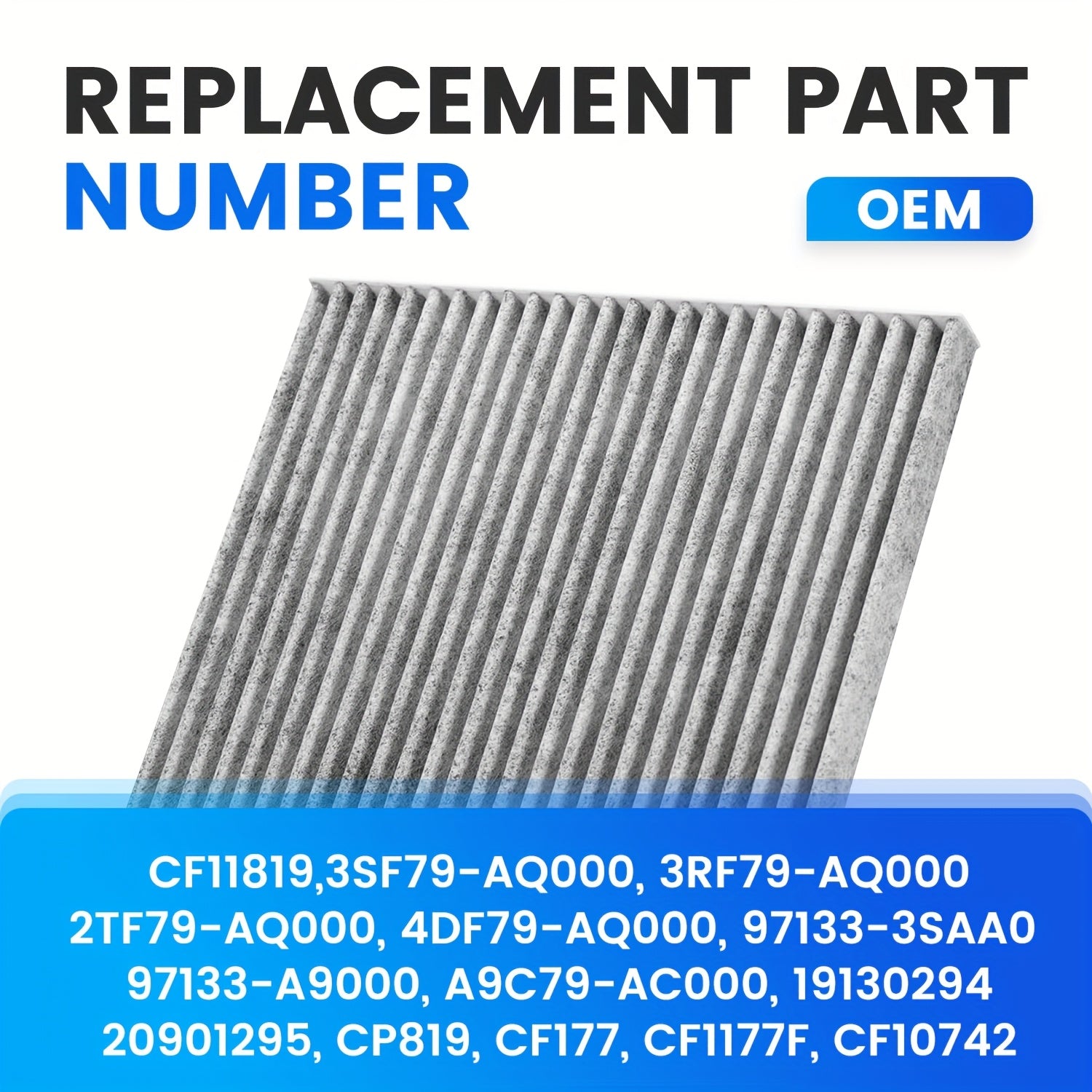 Cabin Air Filter Activated Carbon Replacement for Car SUV and Truck