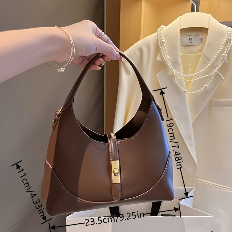 Women's Vintage Color-Blocked PU Handbag with Zipper Closure Crossbody or Hand Carry