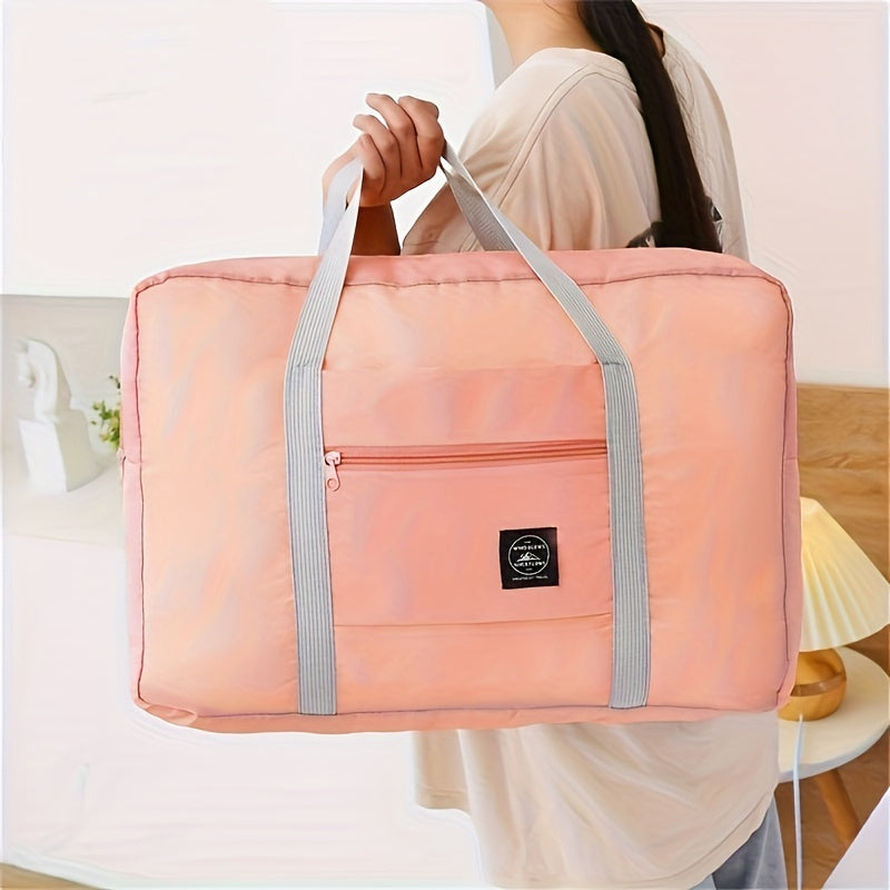 Usmonli va keng duffel sumkasi bilan uslubda sayohat qiling - mustahkam nylon material, qulay zip yopilishi, sayohat yoki har kuni foydalanish uchun ko'p funksiyali sport sumkasi - zamonaviy och yashil rang.