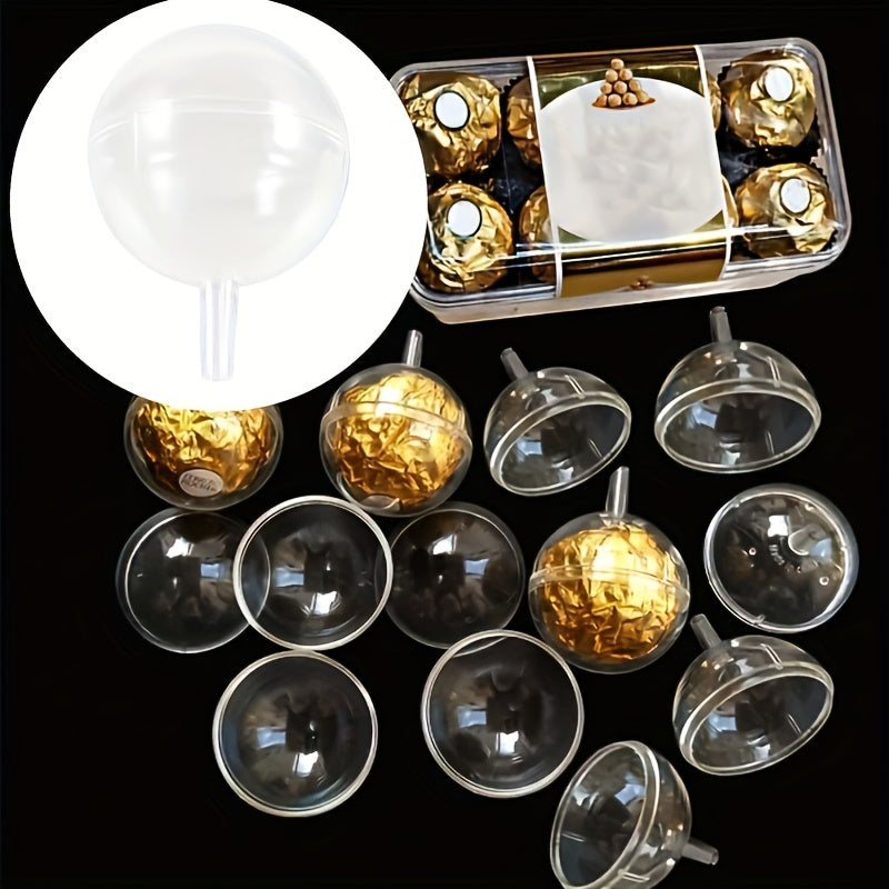 Set of 20 Chocolate Flower Holders with Clear Acrylic Cups for DIY Bouquets and Packaging