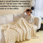 Faux Rabbit Fur Throw Blanket Double-Sided Soft Cozy for Sofa Camping Naps 70x100cm