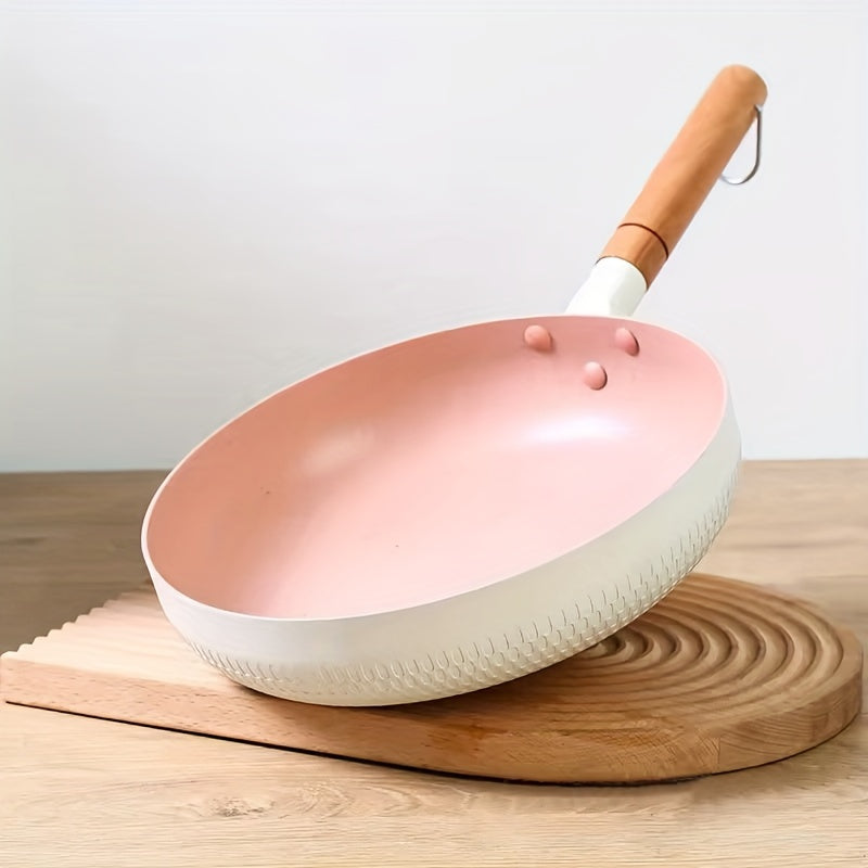 24cm Non-Stick Aluminum Skillet with Maifan Stone Coating for Cooking Fish Eggs Steak