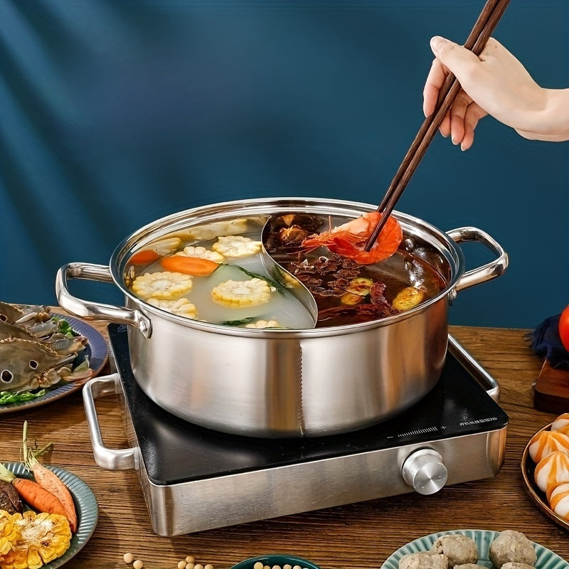 Soup Pot Yuanyang Pot 1 Piece Extra-Thick Stainless Steel Large Capacity Hot Pot Shabu Shabu