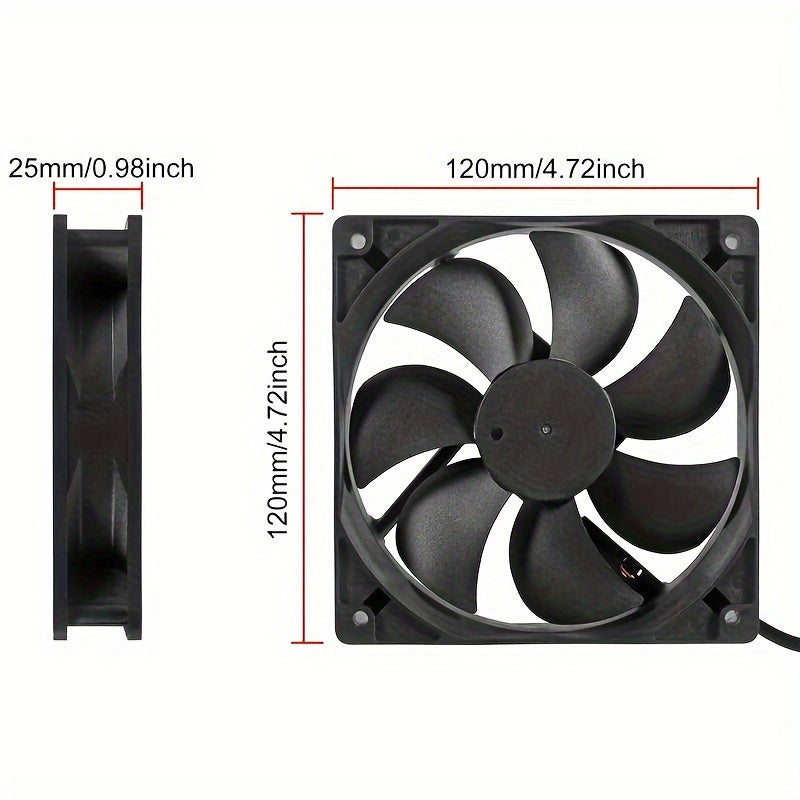 120mm USB Brushless Cooling Fan for 3D Printer PC Computer Case 7 Blades