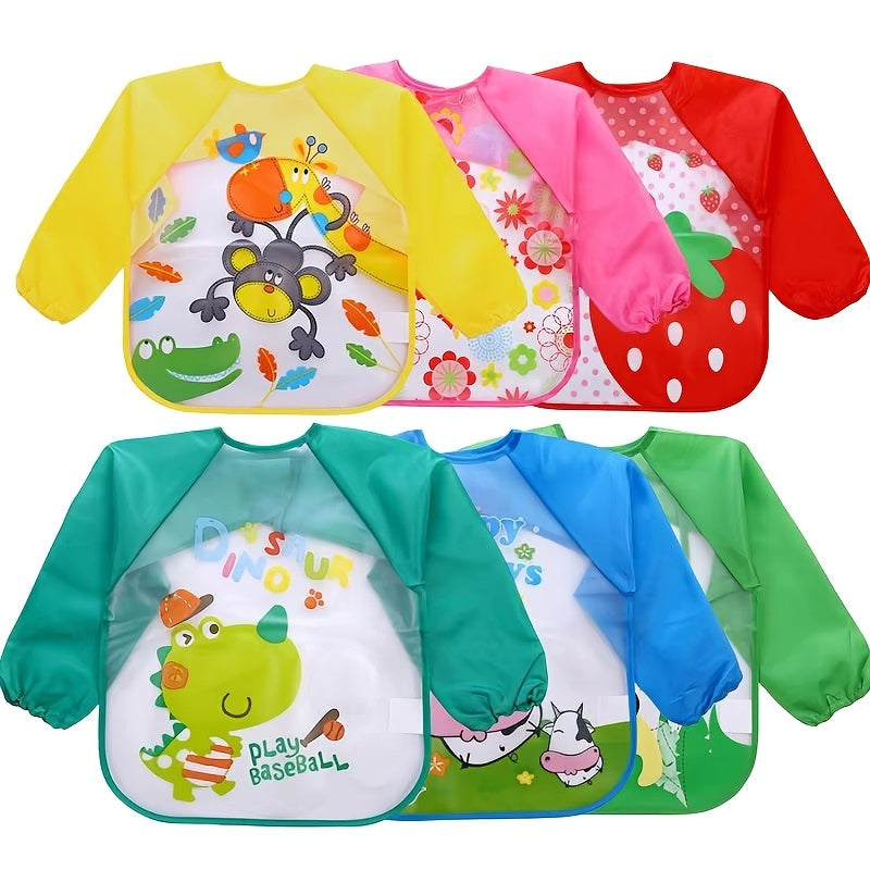 Kids Waterproof Paint Coveralls Aprons with Lunch Pockets for Children 0+ 3+