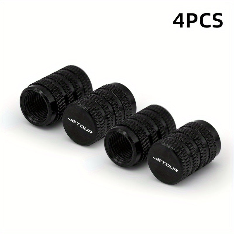 4pcs Aluminum Tire Valve Stem Cap Covers for Car Wheels Black Durable