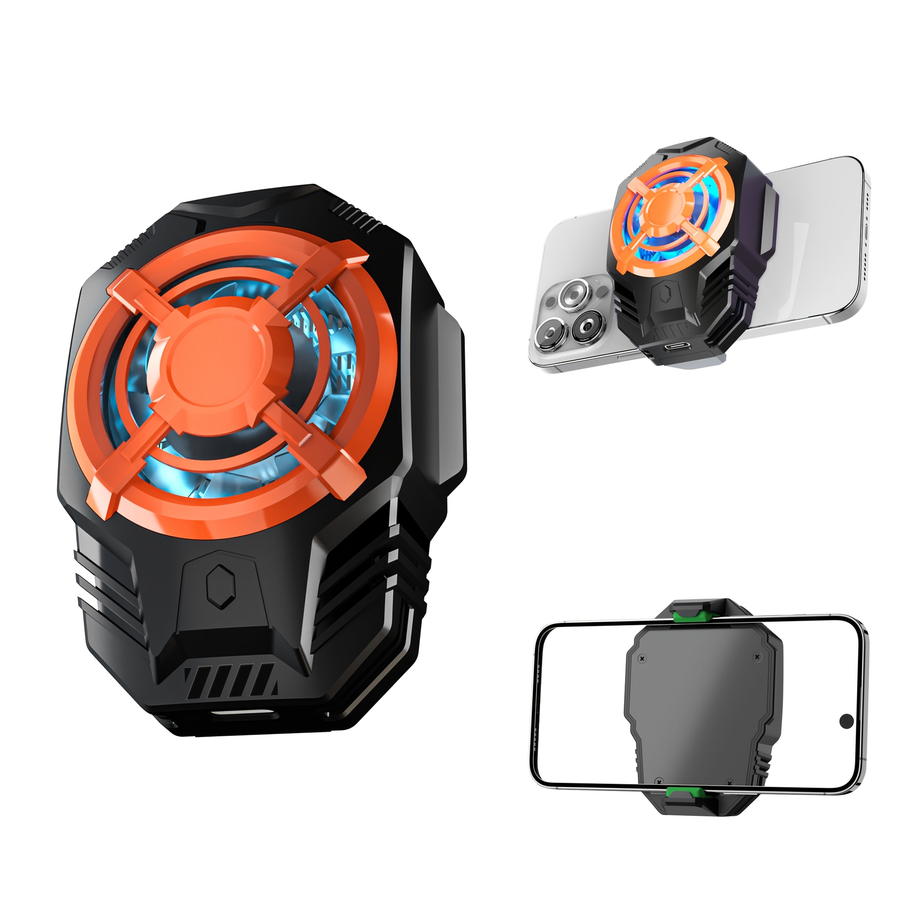 Phone cooling pad with adjustable back clip dual-speed cooling ice-sealed semiconductor USB powered