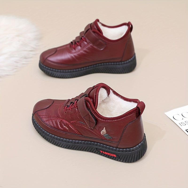 Women’s Thermal Fleece-Lined Slip-On Boots Black Casual Winter Shoes