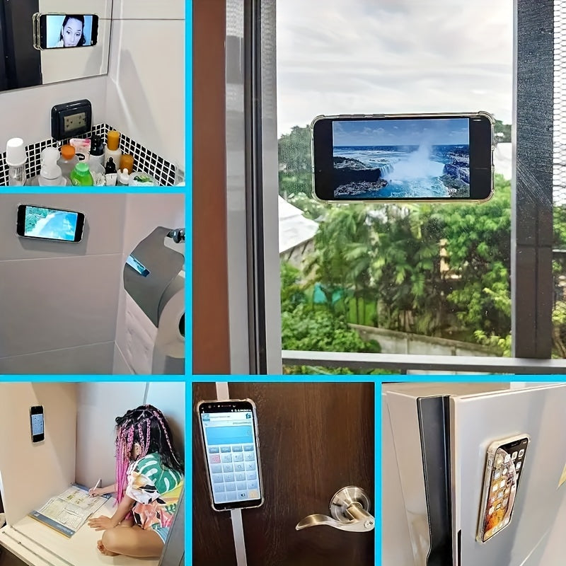 Juego de 3 soportes para teléfono con ventosas de silicona antideslizantes, soportes portátiles para manos libres