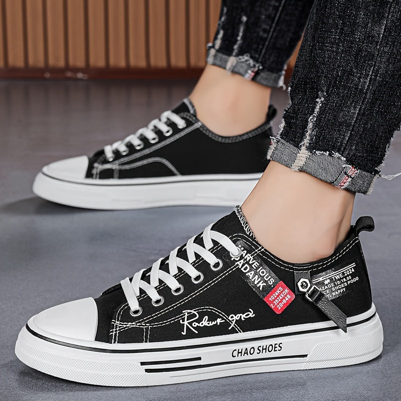 Men's Canvas Sneakers Low Top Casual Shoes for Outdoor Spring Summer