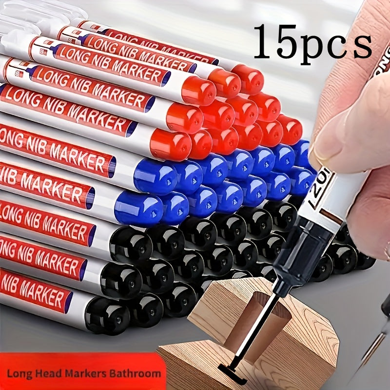 15pcs Oil-Based Carpenter's Marking Pens for Wood Ceramic Bathroom