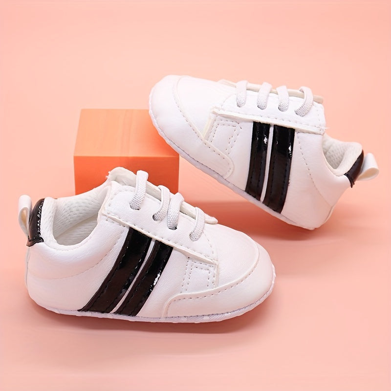 Infant Soft Bottom Stripes Light-Up Sports Shoes for Newborns Spring Fall