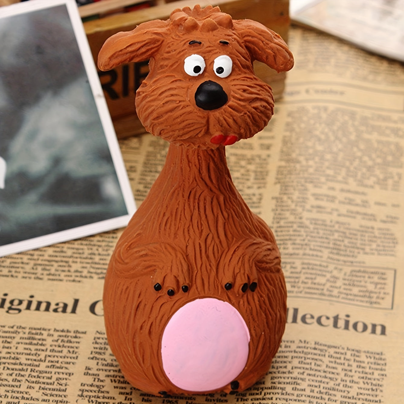 Durable Silicone Dog Chew Toy with Sound, Random Colors, No Batteries