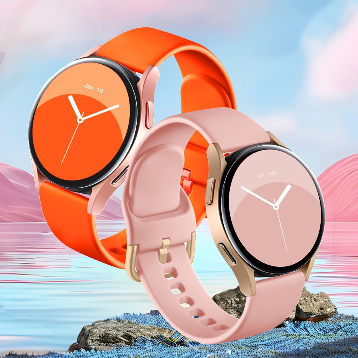 Klassik bir rangli silikon soat to'plami, turli Samsung Galaxy Watch modellari, jumladan Active 2, Watch 5 Pro va Watch 6 Classic bilan mos keladigan qora kamar bilan. 20mm yumshoqni o'z ichiga oladi.