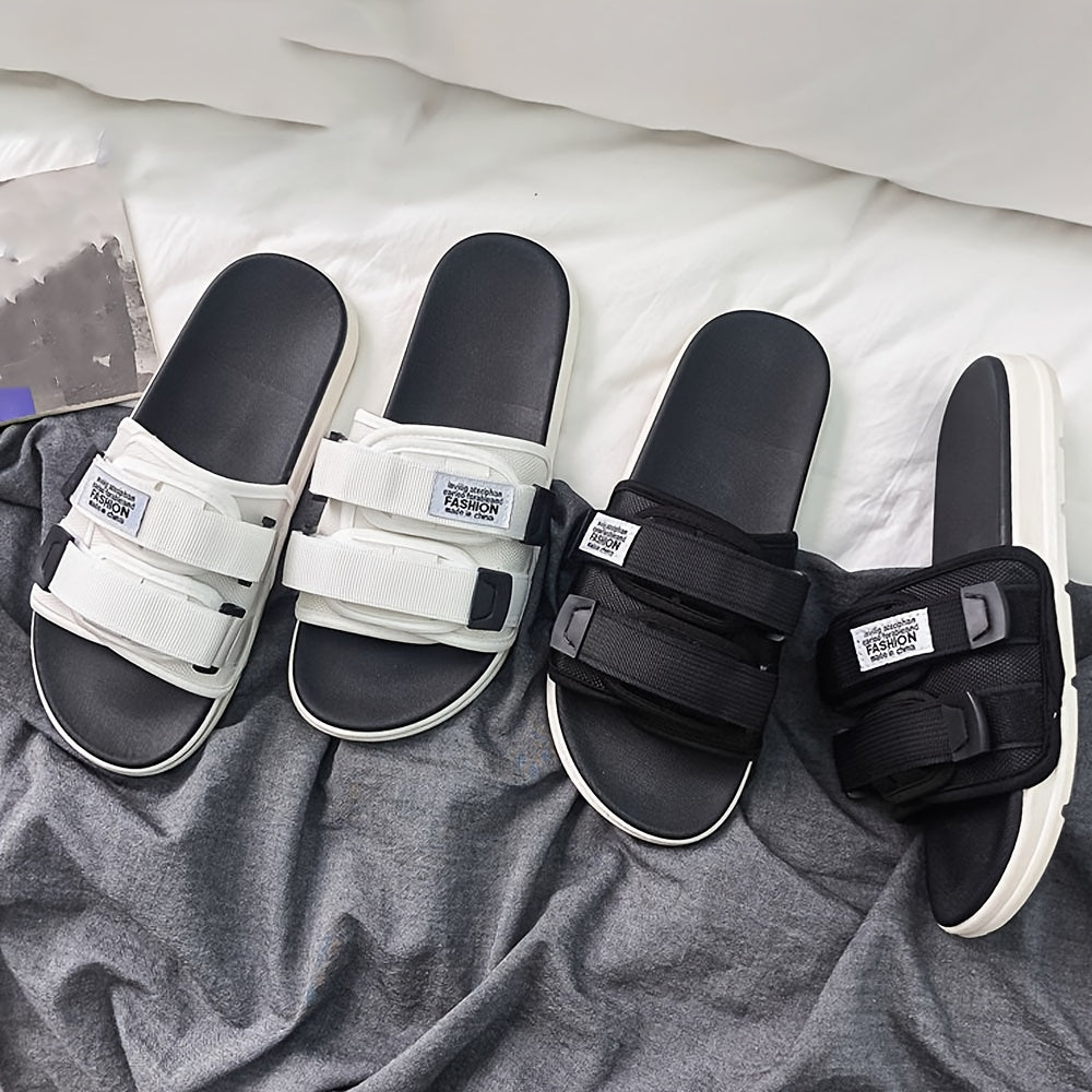 Men's Open Toe Slippers Breathable Non-Slip Rubber Sole Casual Summer