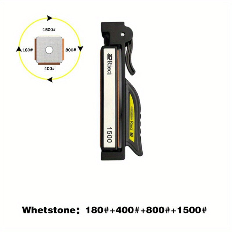 Knife Sharpener System with Fixed Angle and Diamond Whetstone for Chef's Knives